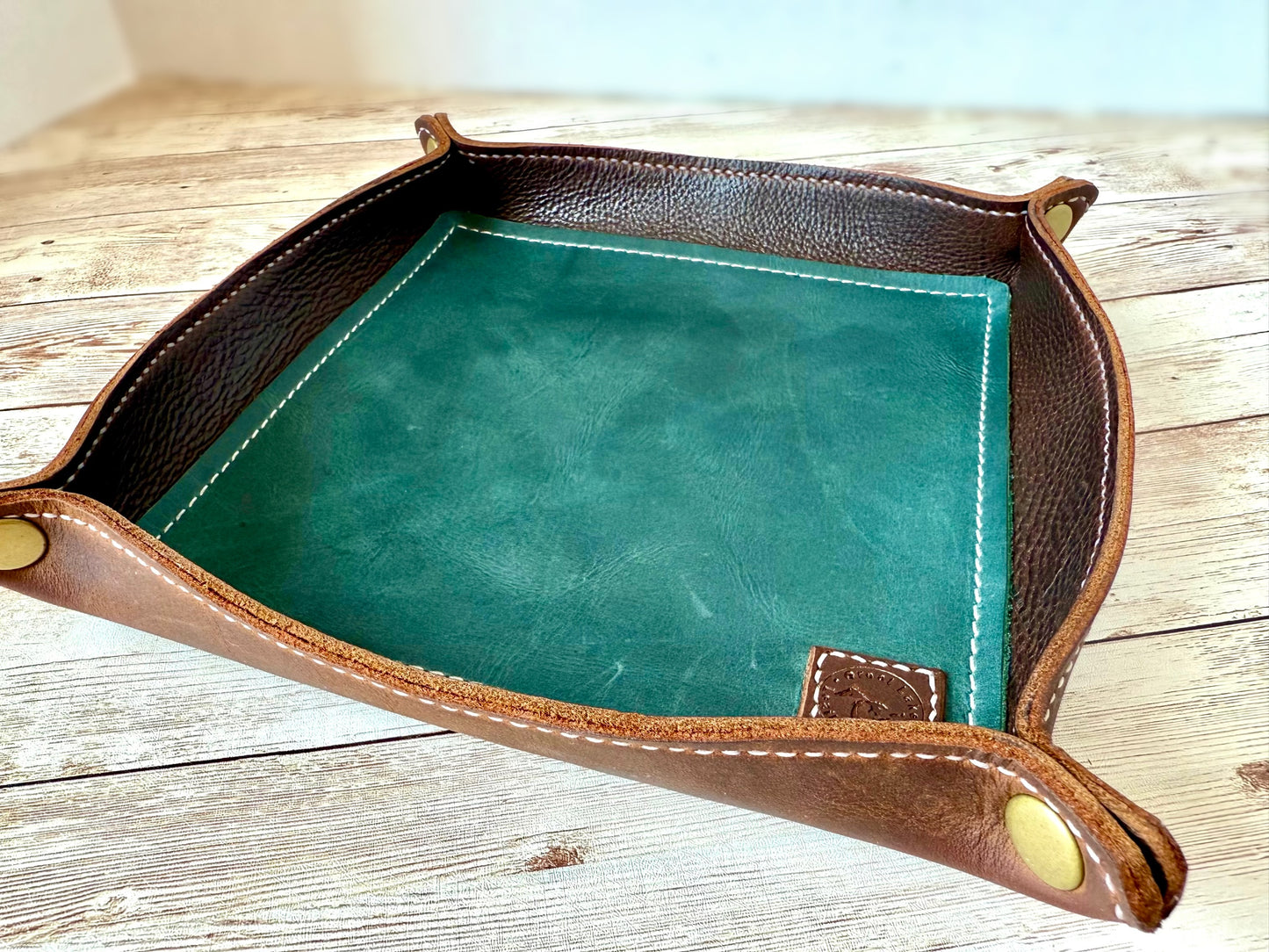 Valet Tray – Brown & Teal, XL