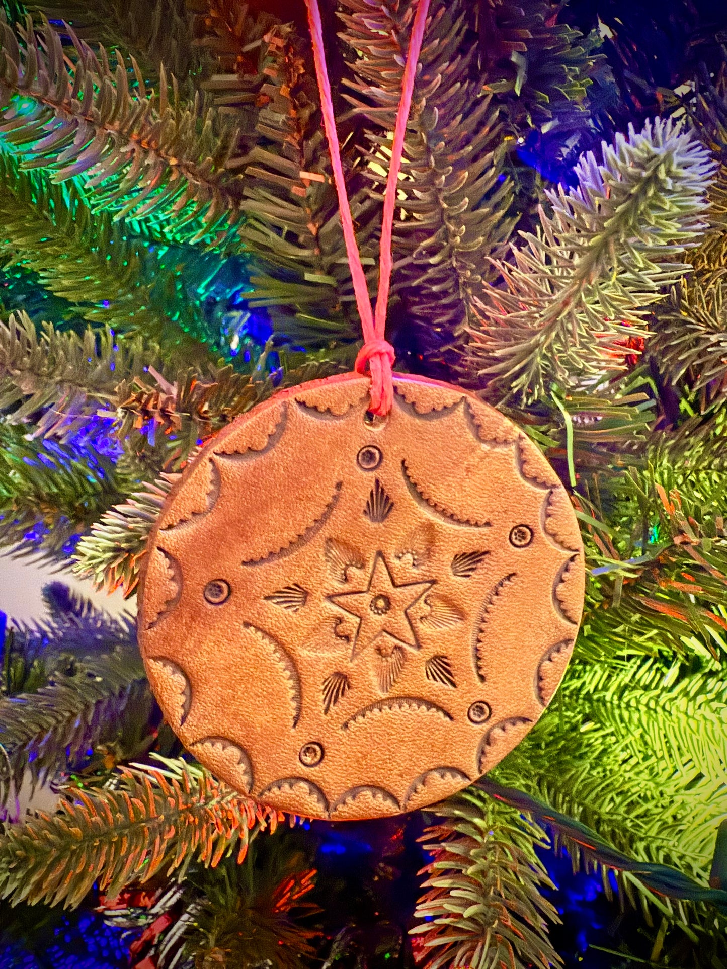 Custom Handcrafted Leather Ornaments - Rustic Christmas