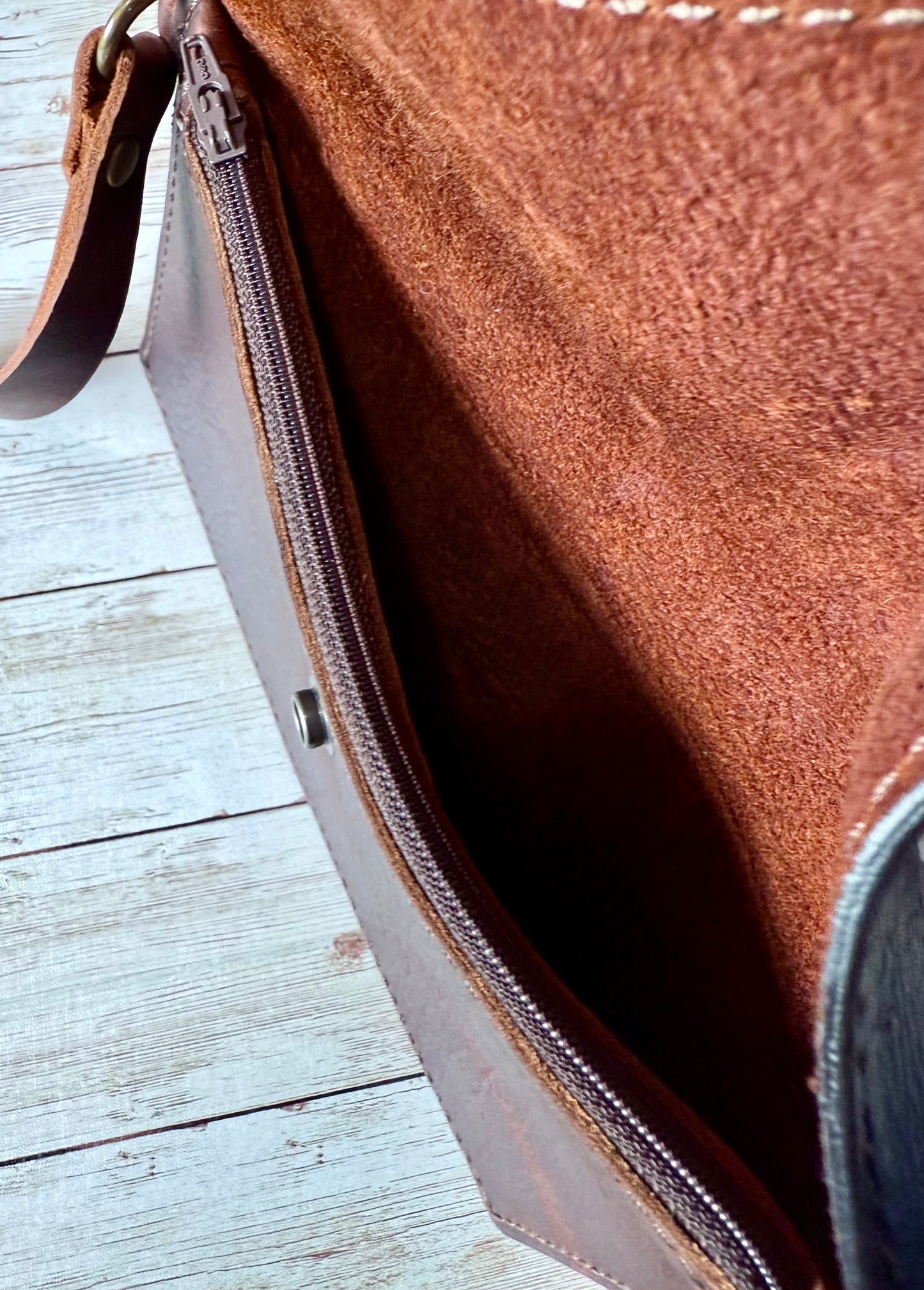 Leather Wristlet - Brown Kodiak