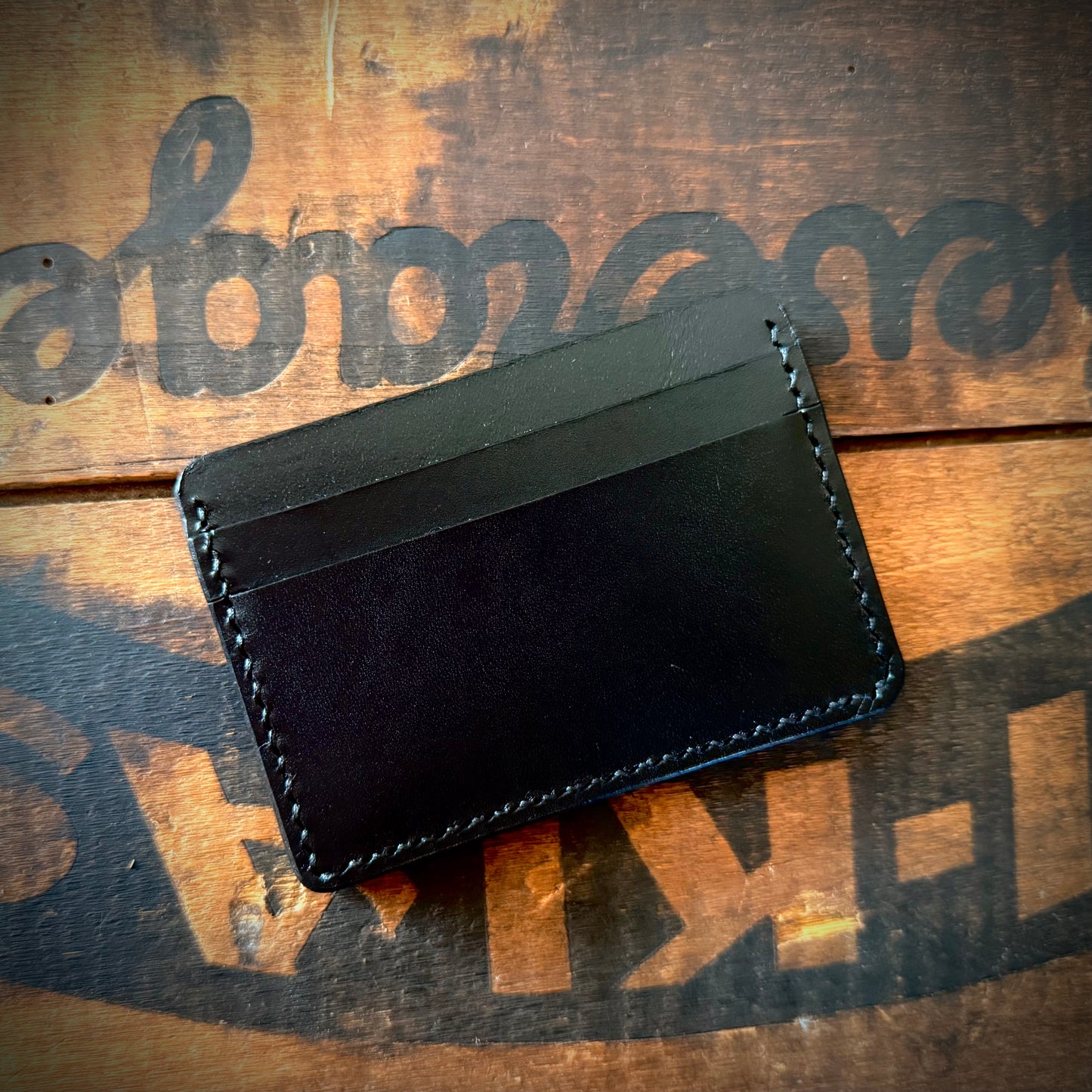 Slim Wallet - Black with Rectangular ID Window