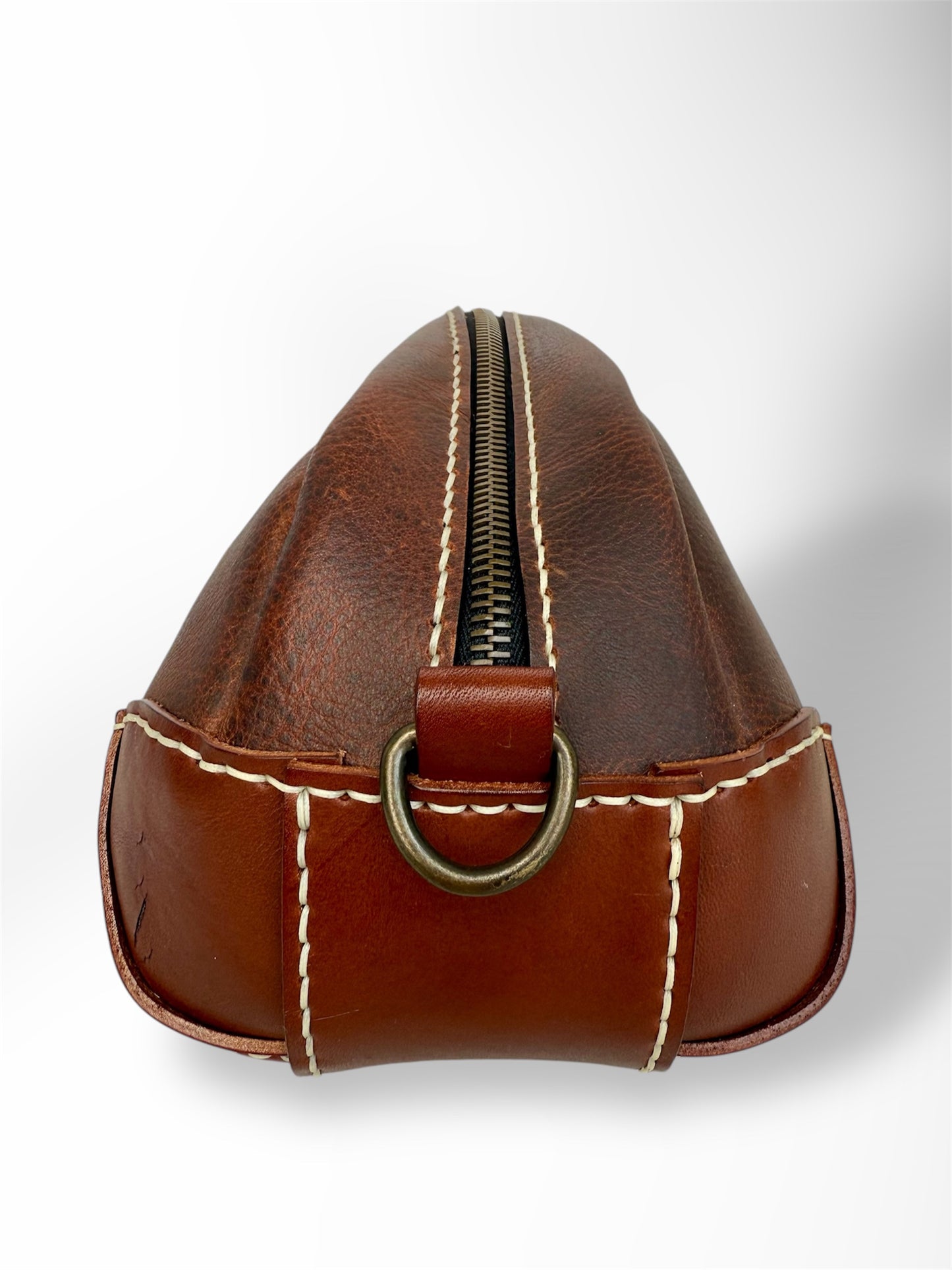 Men's Dopp Kit - Brown with White Thread
