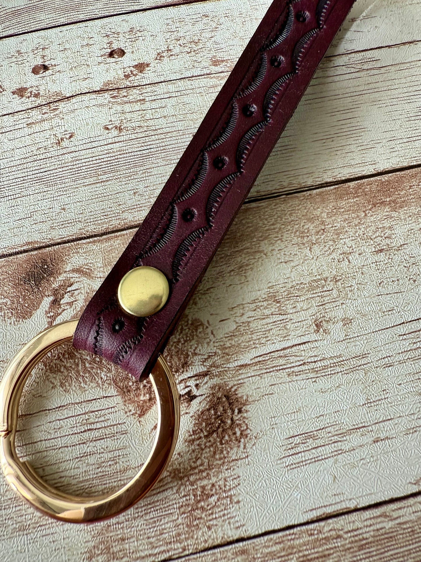 Leather Keychains - Brass Hardware 