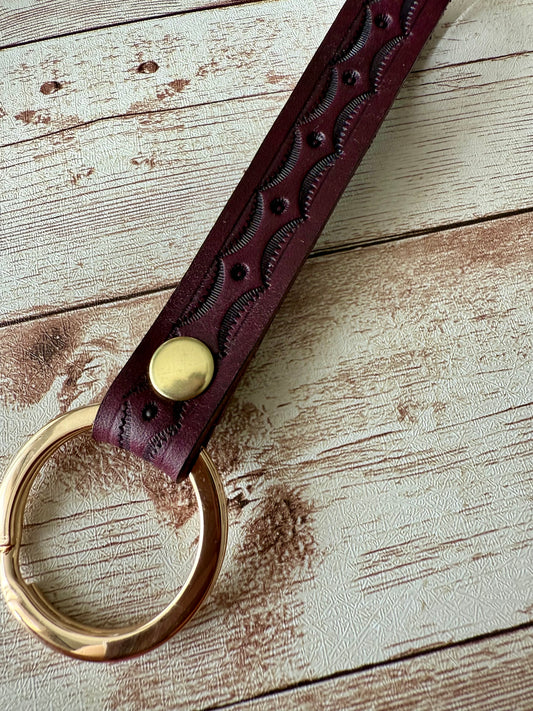Leather Keychains - Brass Hardware 