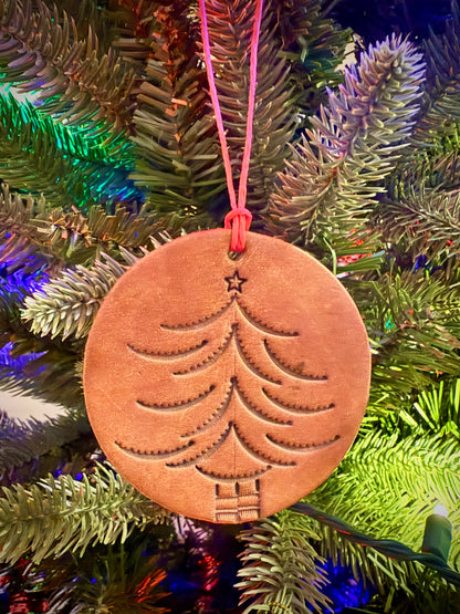 Custom Handcrafted Leather Ornaments - Rustic Christmas
