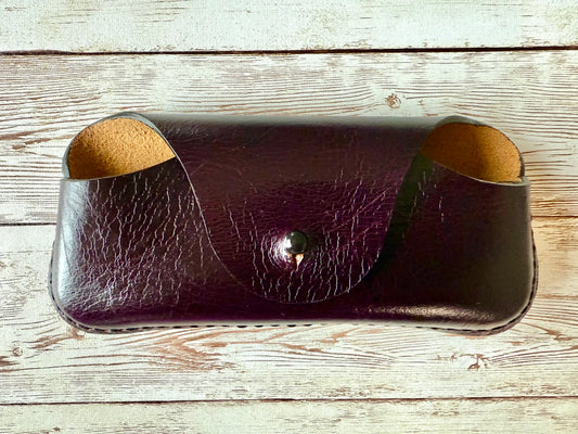 Leather Glasses Cases with button Stud