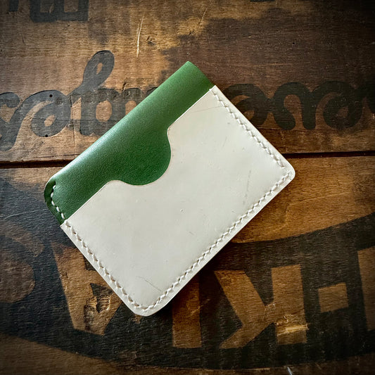 Slim Wallet - Green & White Fold-Over Style