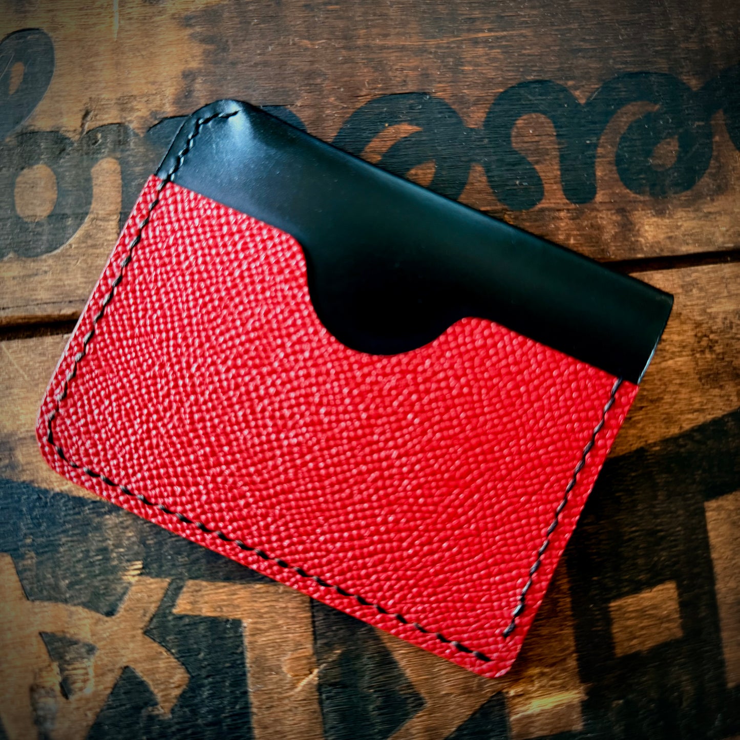 Slim Wallet - Black with Red Pocket