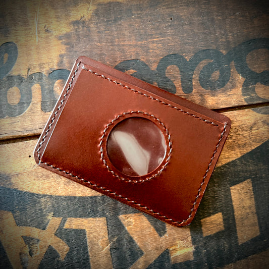 Slim Wallet - Brown with Circular Window