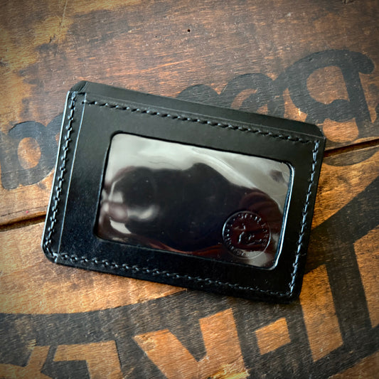 Slim Wallet - Black with Rectangular ID Window