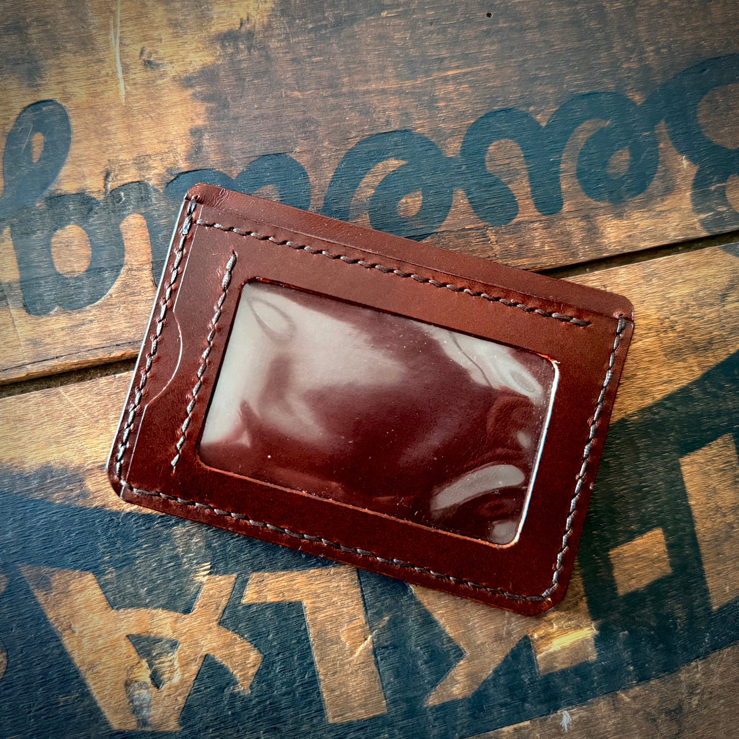 Slim Wallet - Brown with rectangular Window and Multiple Card Pockets