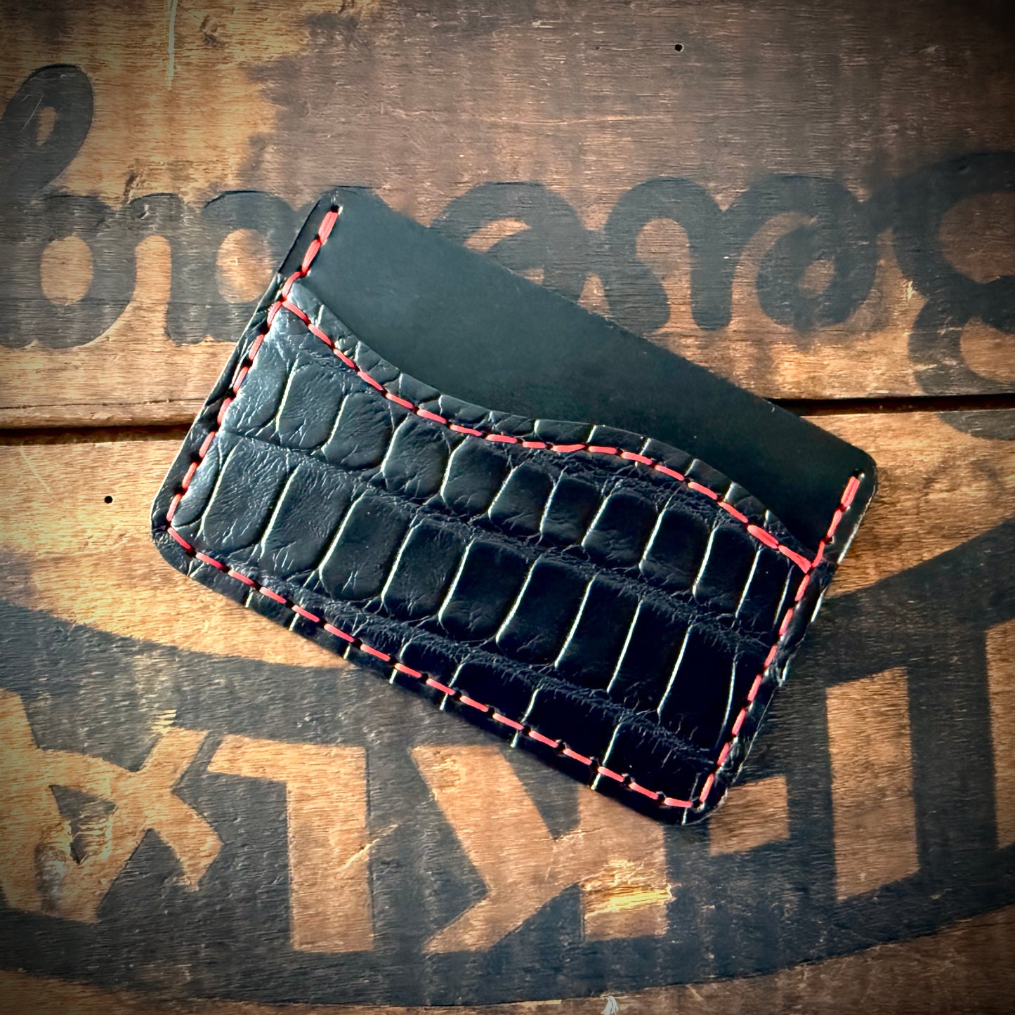 Slim Wallet - Black American Alligator
