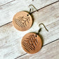 Leather Hand-Tooled Circular Earrings - Take Me To the Forest