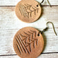 Leather Hand-Tooled Circular Earrings - Take Me To the Forest