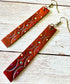 Leather Rectangular Earrings - Bohemian Style