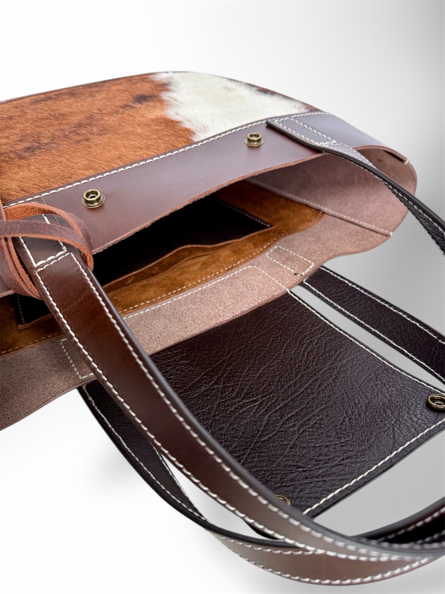 Dark Brown Hair-On-Hide Tote