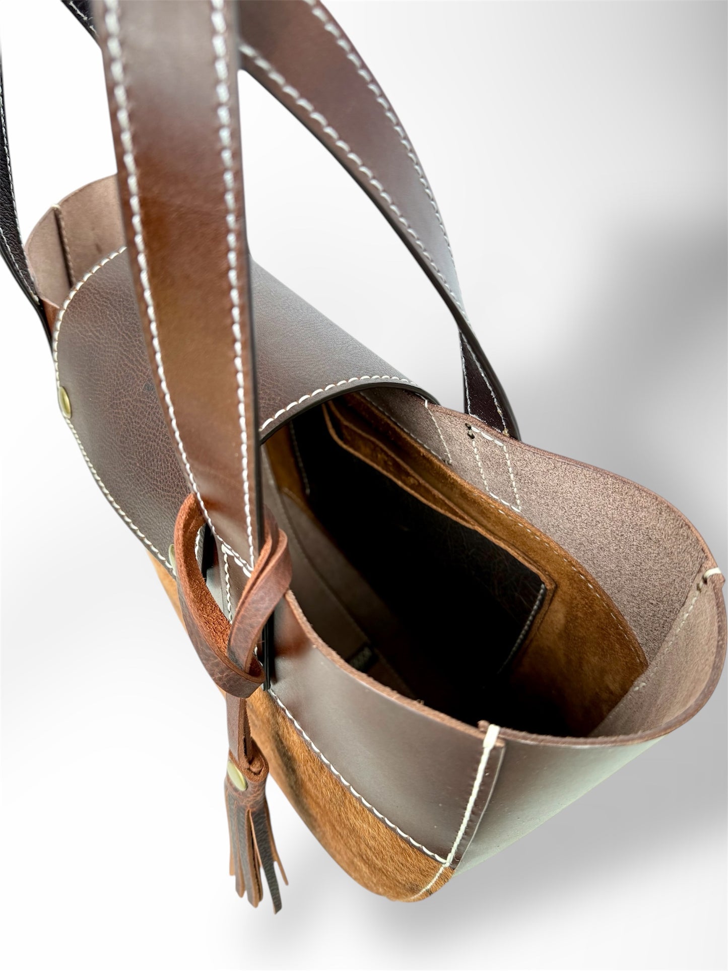Dark Brown Hair-On-Hide Tote