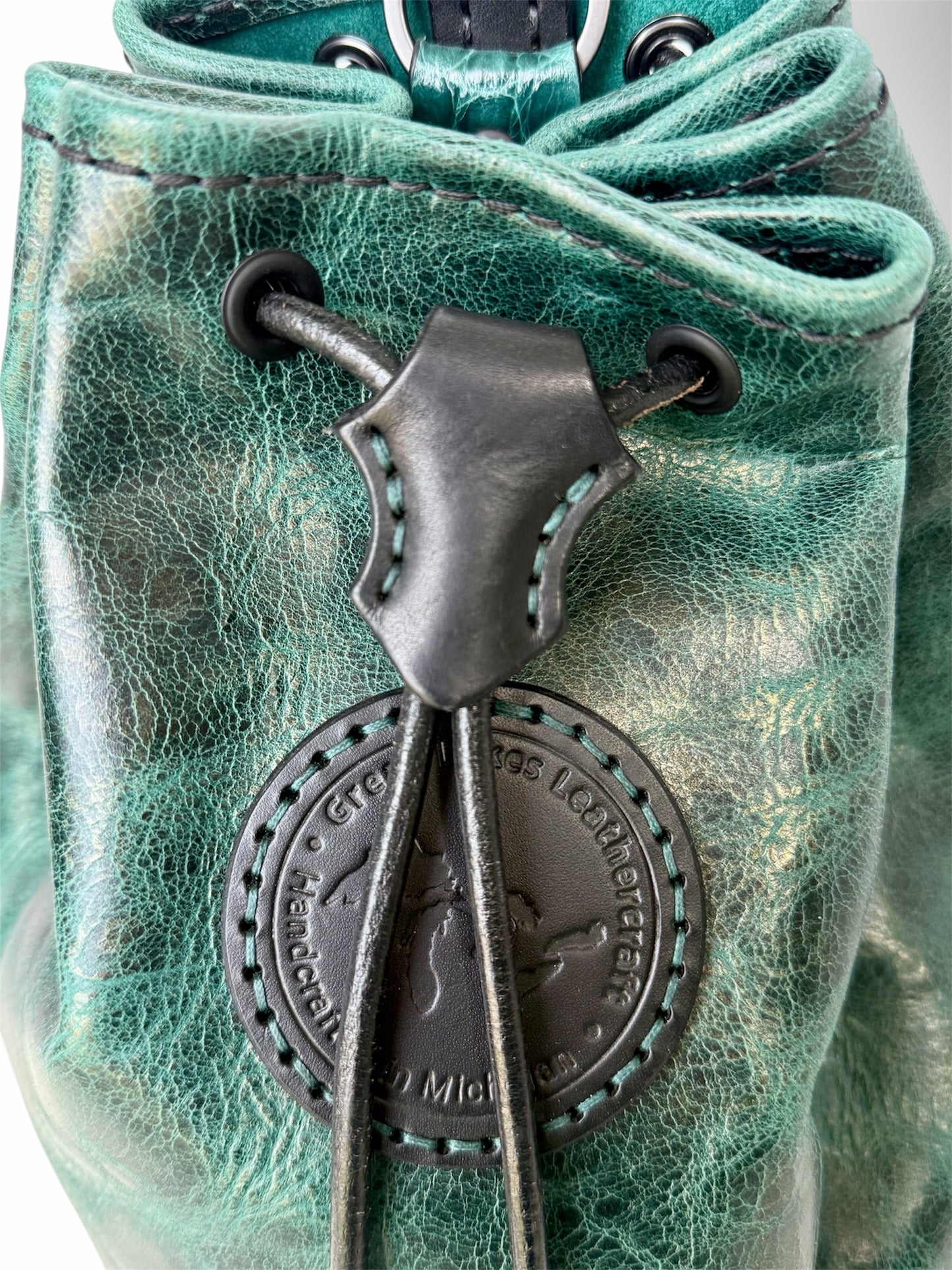 Turquoise American Alligator Bucket Backpack Duffle