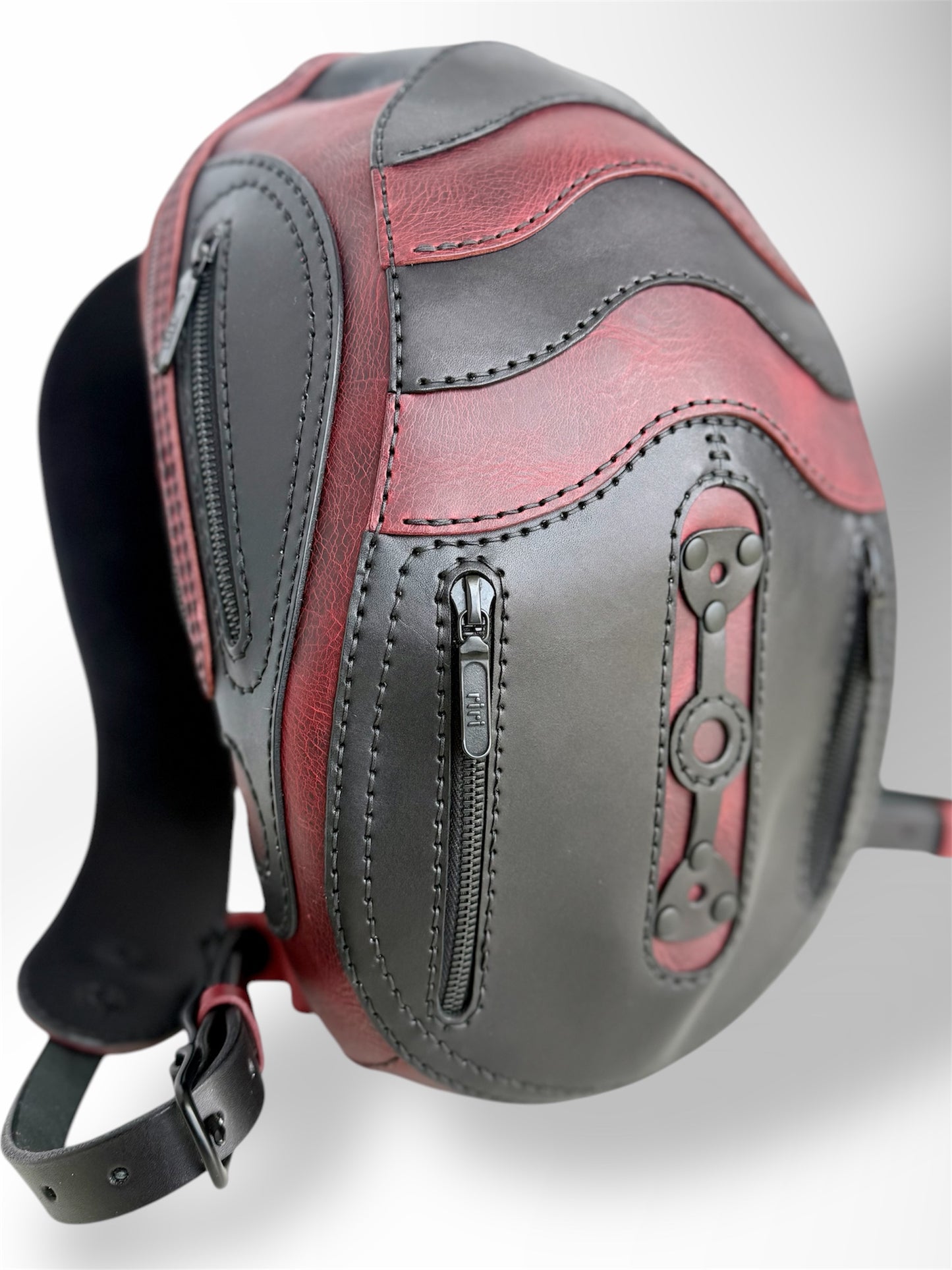 Men's Black & Red Moto Backpack
