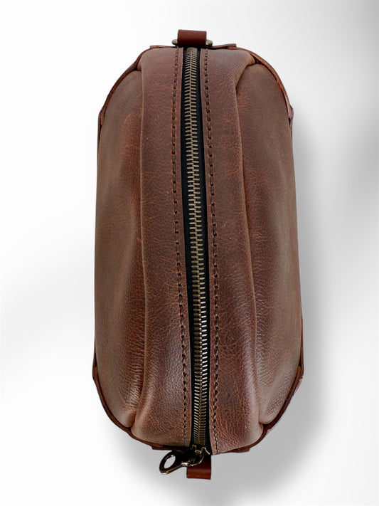 Men's Dopp Kit - Brown with Brown Thread