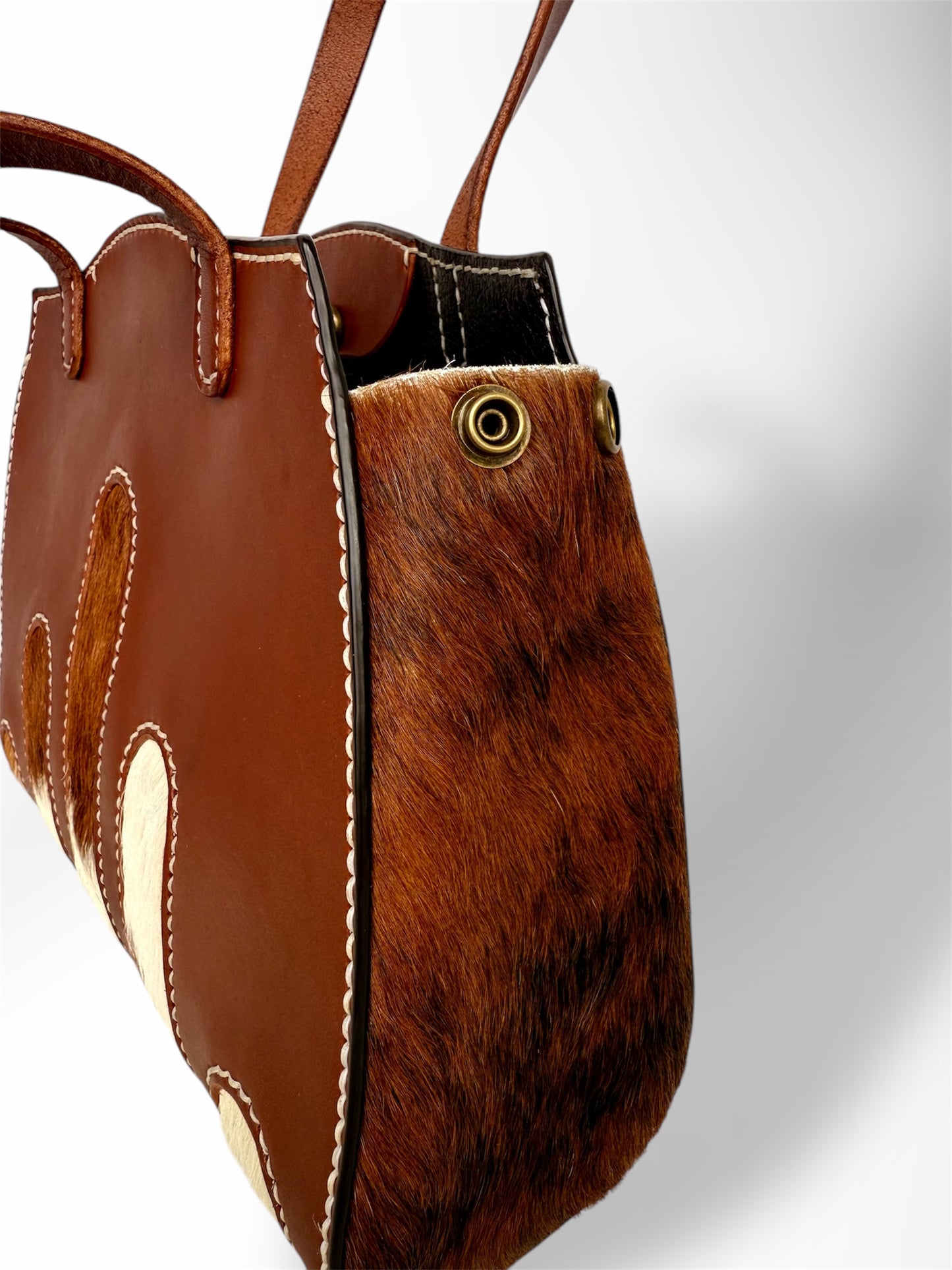 Rustic Hair-On-Hide Handbag