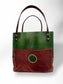 Deep Green and Brown Two-Tone Tote