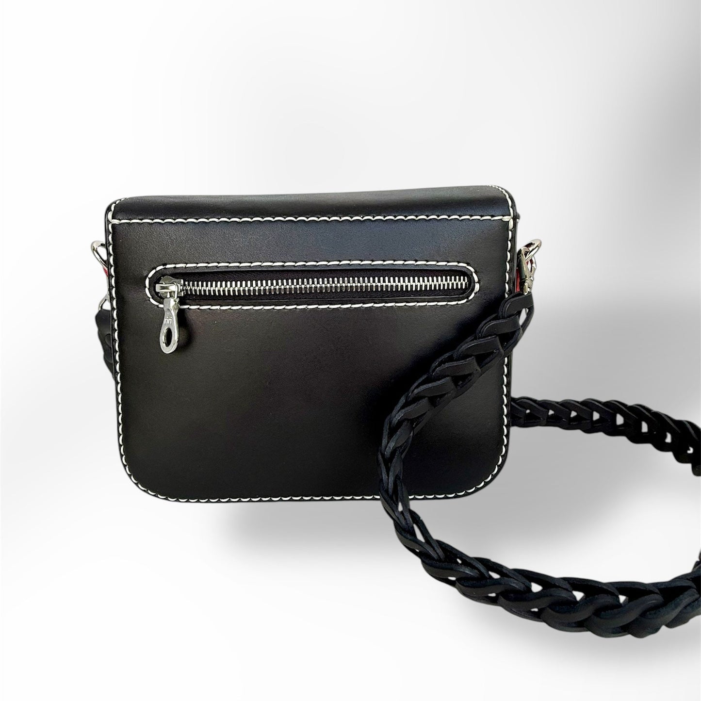 Black & Red Purse with Removeable Leather Chain Shoulder Strap