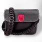Black & Red Purse with Removeable Leather Chain Shoulder Strap