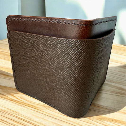 Brown Textured Bifold Wallet
