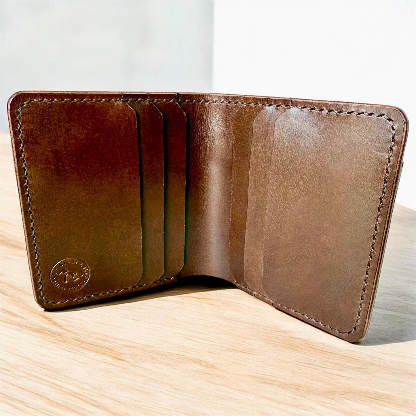 Brown Textured Bifold Wallet