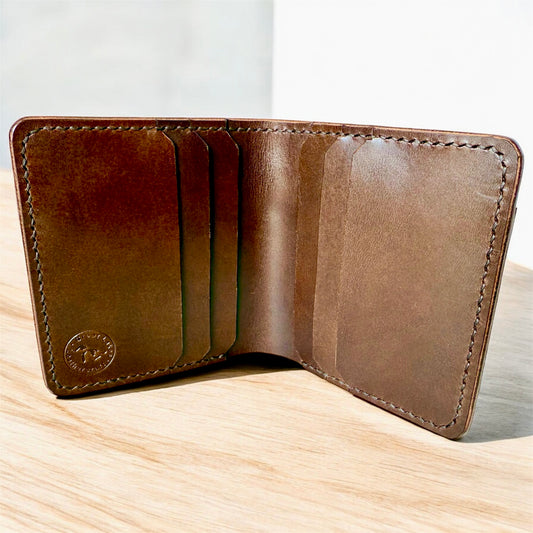 Brown Textured Bifold Wallet