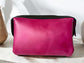Leather Toiletries Bag - Magenta, LG