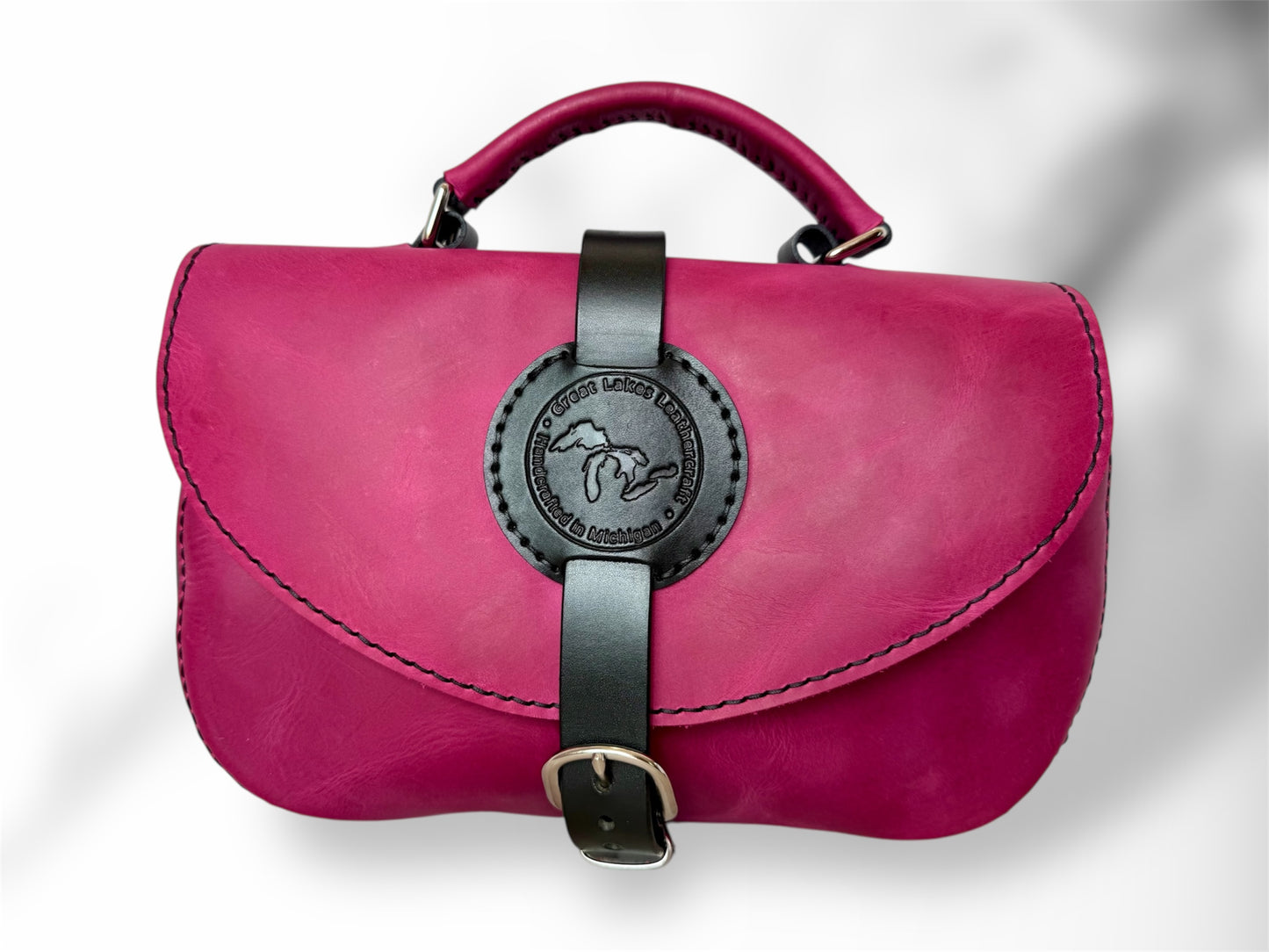 Saddle Bag Crossbody Purse - Magenta