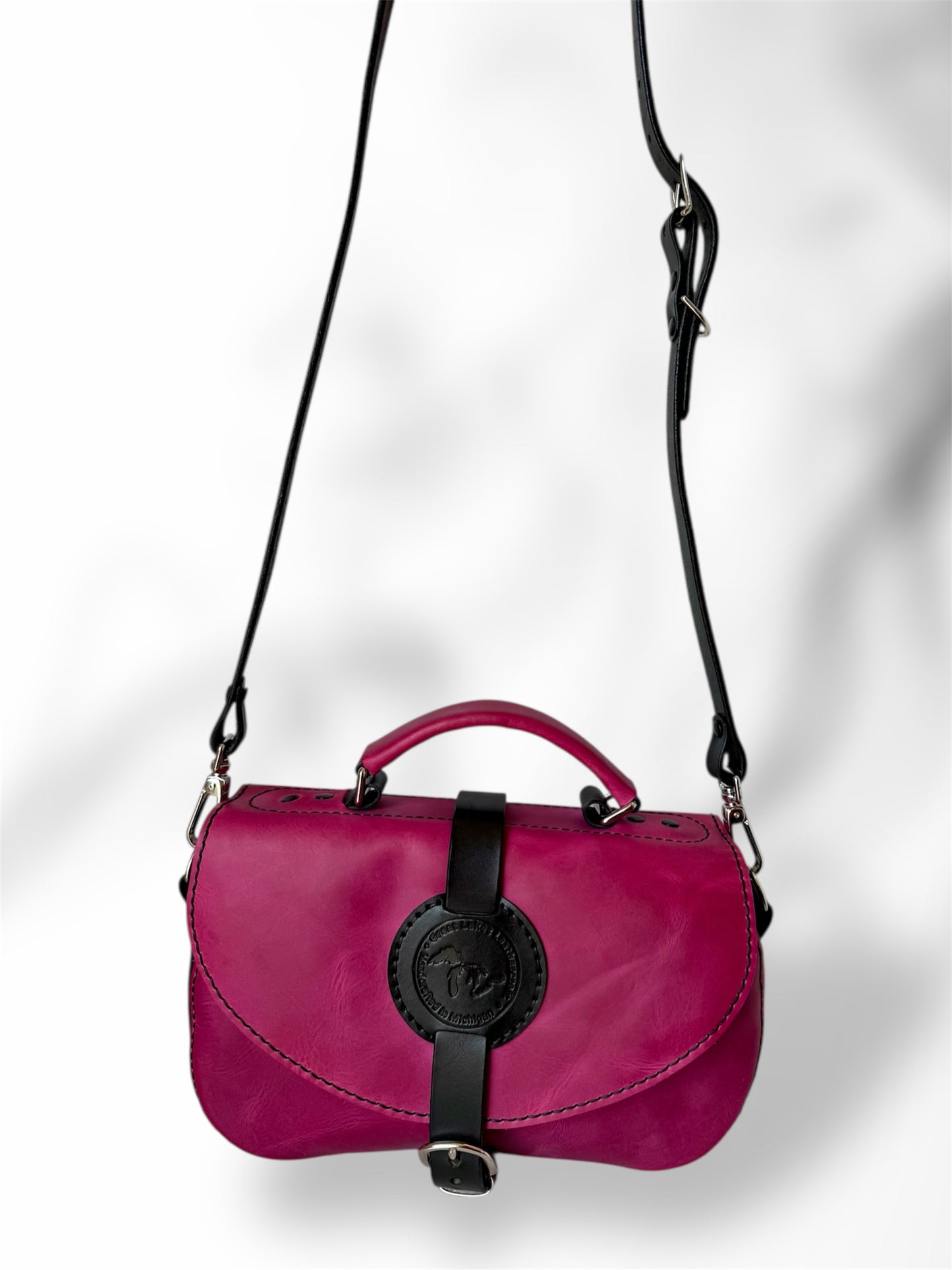 Saddle Bag Crossbody Purse - Magenta